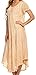 Sakkas 14802 - Faye Cap Sleeved Cotton Caftan Cover Up Dress - Natural - OS
