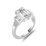 3.90 Ct Shenoa 'Signature' 3 Stone Ring Made in Platinum