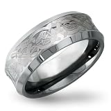 Bling Jewelry Celtic Dragon Concave Comfort Fit Unisex Tungsten Mens Wedding Band Ring