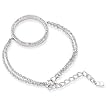 6"+ 1.5" Extension Rhodium Plated Double Chain with CZ Circle Bracelet