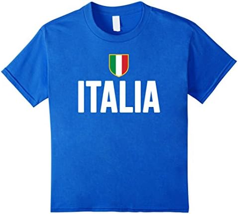 Kids Italian National Team Shirt Football Italy Italia Soccer Tee 6 Royal Blue