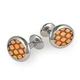 Honeycomb Oval Wood Cufflink