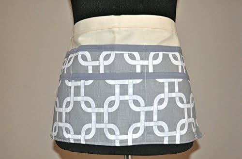 Women's utility apron in gray and white