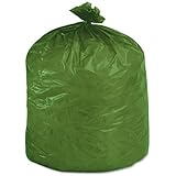 Stout EcoDegradable Bags, Extra Heavy Duty, 33 Gallons, 1.1 Mils, 33 x 40, Green, 40/Carton (G3340E11)