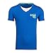 Men Summer Casual Button V Neck Slim Muscle Tops Tee T Shirt Cotton 1995 print (L, Blue)