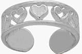 Genuine Sterling Silver Seven Heart Toe Ring