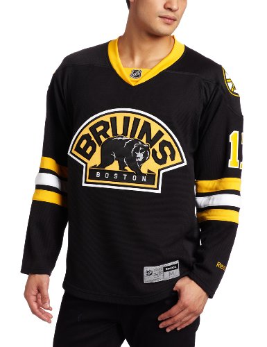 NHL Men's Boston Bruins #17 Milan Lucic Reebok Edge Premier Player Jersey (Black, Large)