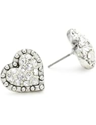 Betsey Johnson Crystal Heart Stud Earrings