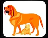 Mouse Pad with hound, dog, cat, friends, bloodhound