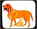 Mouse Pad with hound, dog, cat, friends, bloodhound