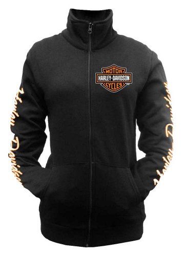 Harley-Davidson Women's Orange Bar & Shield Zipper Track Jacket 30291747 (XL)