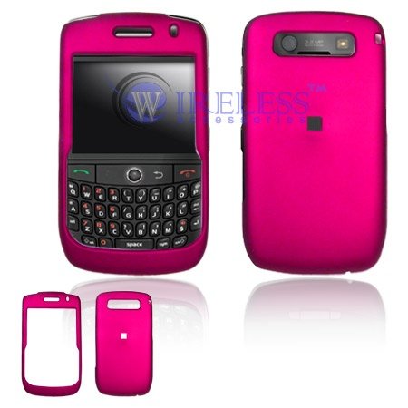 Blackberry Curve 8900 Javelin Cell Phone Rose Pink Rubber Feel Protective Case Faceplate Cover