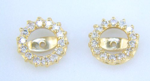 Childrens Toyshop  Jewelry : 14K Yellow Gold .42 ctw Diamond Earrings Jackets