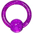 10 Gauge Purple Glitter Ball Captive Ring