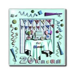 Birthday Room in Green, Happy Birthday to You, 20 Year Old - 6 Inch Ceramic Tile