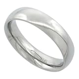 Surgical Steel 5mm Domed Wedding Band Thumb Ring Comfort-Fit High Polish, sizes 5 to 12