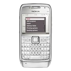 Nokia E71 Smartphone (UMTS, WLAN, A-GPS, Bluetooth, 3,2 MP, Ovi Karten, QWERTZ-Tastatur) white steel