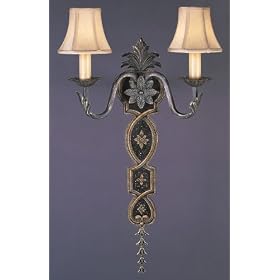 Fine Art Lamps Avignon 136550 2-LT 120w (29"H x 18"W) Torchiere Lighting Ivory and Ebony