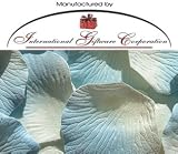 100 Silk Rose Petals Wedding Favors - Two Tone Color: Ivory/Blue