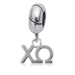 Chi Omega Silver Charm Bead