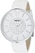 DKNY NY3950 Ladies Big Round Crystal Set Dial and White Leather Strap Watch