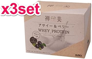 Japanese NUREX ZENBI Acai &amp; Berry WHEY PROTEIN 8.1g x 30 packs in a box (x3)