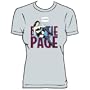 Bettie Page Girl Next Door Women's Junior T-Shirt In Silver, Size: Medium