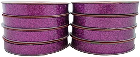 Bulk Buy: Glitter Ribbon, 3/8 in. X 9 ft, (8 pack - 72 feet total) (Purple)
