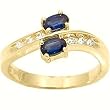 14K Yellow Gold Sapphire and Diamond Ring