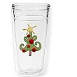 Whimsical Christmas Tree 12 oz Slimline Insulated Beverage Tumbler, Clear