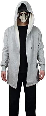 Zerdocean Men's Casual Long Hoodie Cardigan Cloak Gray US 2XL