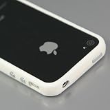 [Total 33Colors]White Bumper Case for Apple iPhone 4 / 4S +Free Screen Protector and Charge USB Cable (1840-20)