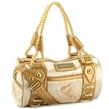 Scarlet Love Kills Duffel Satchel Bag - Beige