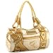 Ed Hardy Scarlet Love Kills Duffel Satchel Bag - Beige
