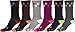 Sakkas Women's Poly Blend Soft and Stretchy Crew Pattern Socks Assorted 6-pack