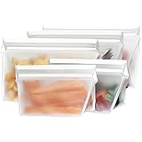 BlueAvocado Re-Zip Seal Volume Reusable Sandwich and Snack Bag Kit, 5-Pack