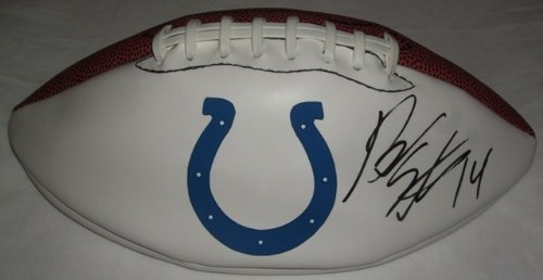 Brandon Stokley Autographed Indianapolis Colts Logo Football W/PROOF, Picture of Brandon Signing For Us, Super Bowl Champions, Denver Broncos