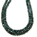 Emerald Necklace 02 Multi-strand Green Double Faceted Gemstone Beaded 16
