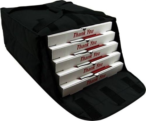 16-18" Black Fabric Pizza Delivery Bag, Holds (4-5) 16-18" Pizzas, Side Loading, Case Qty (5)