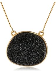 Marcia Moran "Mystere" Horizontal Medium Size Organic Shape Pendant Necklace, 16"