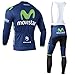 2014 Outdoor Sports Pro Team Men's Long Sleeve Movistar Cycling Jersey and Bib Pants Set