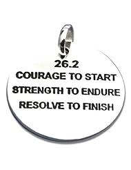 26.2 Marathon Courage to Start, Strength to Endure, Resolve to Finish Pendant