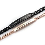 好きなメッセージが刻印無料 ステンレスブレスレット2個の価格 ステンレス IDプレートブレス4mm&6mm 2個ペア