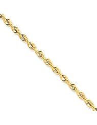 3mm, 14 Karat Yellow Gold, Quadruple Rope Chain - 9 inch