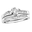 14K White Gold 1/2 ct. Diamond Bridal Engagement Set