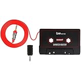 BESDATA Car Cassette Adapters for iPod, iPad, iPhone, MP3, Mobil Device, 3 Feet Long Cable 3.5mm Male and 2.5mm Male Adapter, Black - KD100