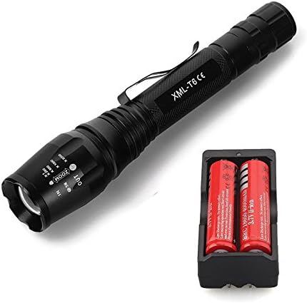 Easyboy Zoomable 2500lm Cree Xm-l T6 Led Flashlight Torch +2x 18650 Battery+charger