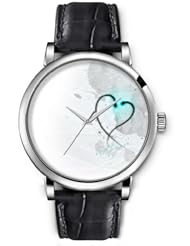 SPRAWL Aanalog Fashion Series Silver Ladies Watches of Genuine Black Leather Strap,Unique Wrist Watch for Women Girls Designed with love
