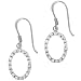 Sterling Silver Diamond cz Oval Earrrings