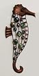 Seahorse Glass Beaded Metal Wall D&eacute;cor